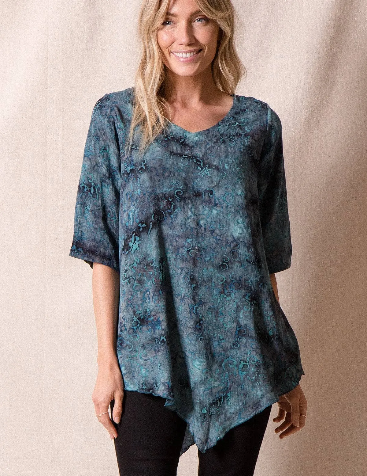 Island Batik Tunic - Blue Spruce