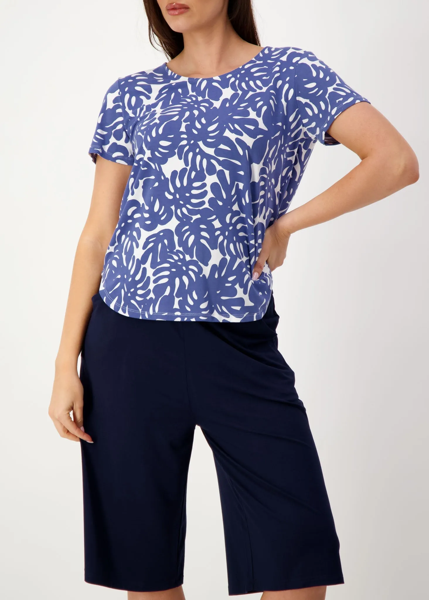 Janis Short Sleeve Bamboo T-Shirt - Palm Leaf