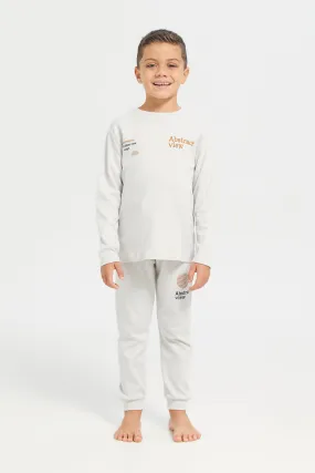 Junior Boys Ivory Tshirt & Pajama Nightsuit