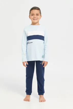 Junior Boys Navy Tshirt & Pajama Nightsuit