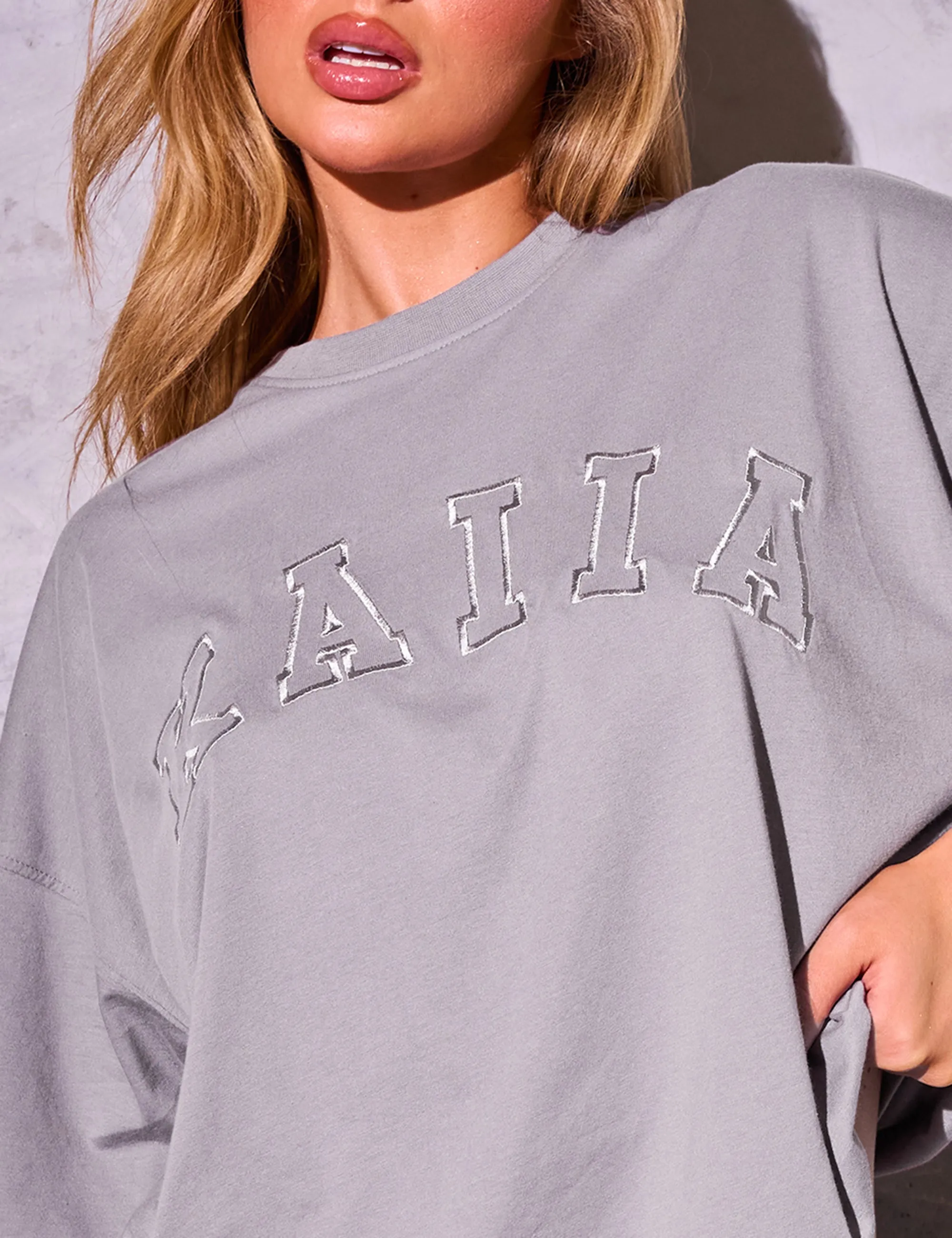 Kaiia Oversized T-Shirt Dove Grey