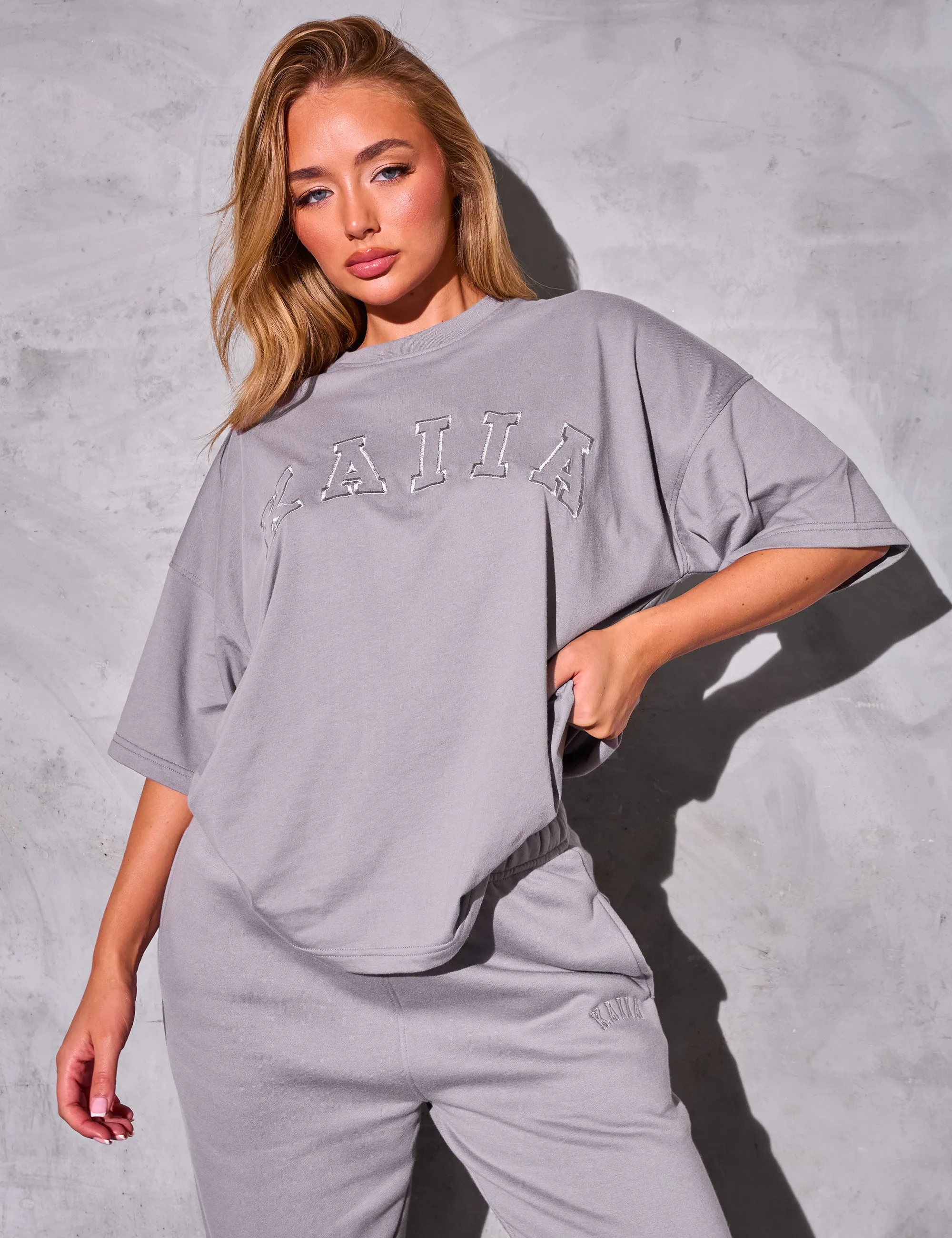 Kaiia Oversized T-Shirt Dove Grey