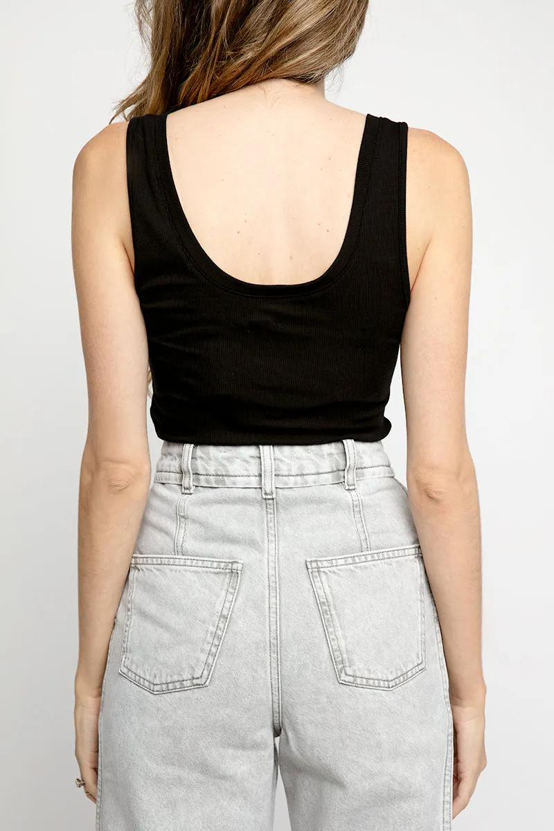 Kate Henley Tank Top in Black