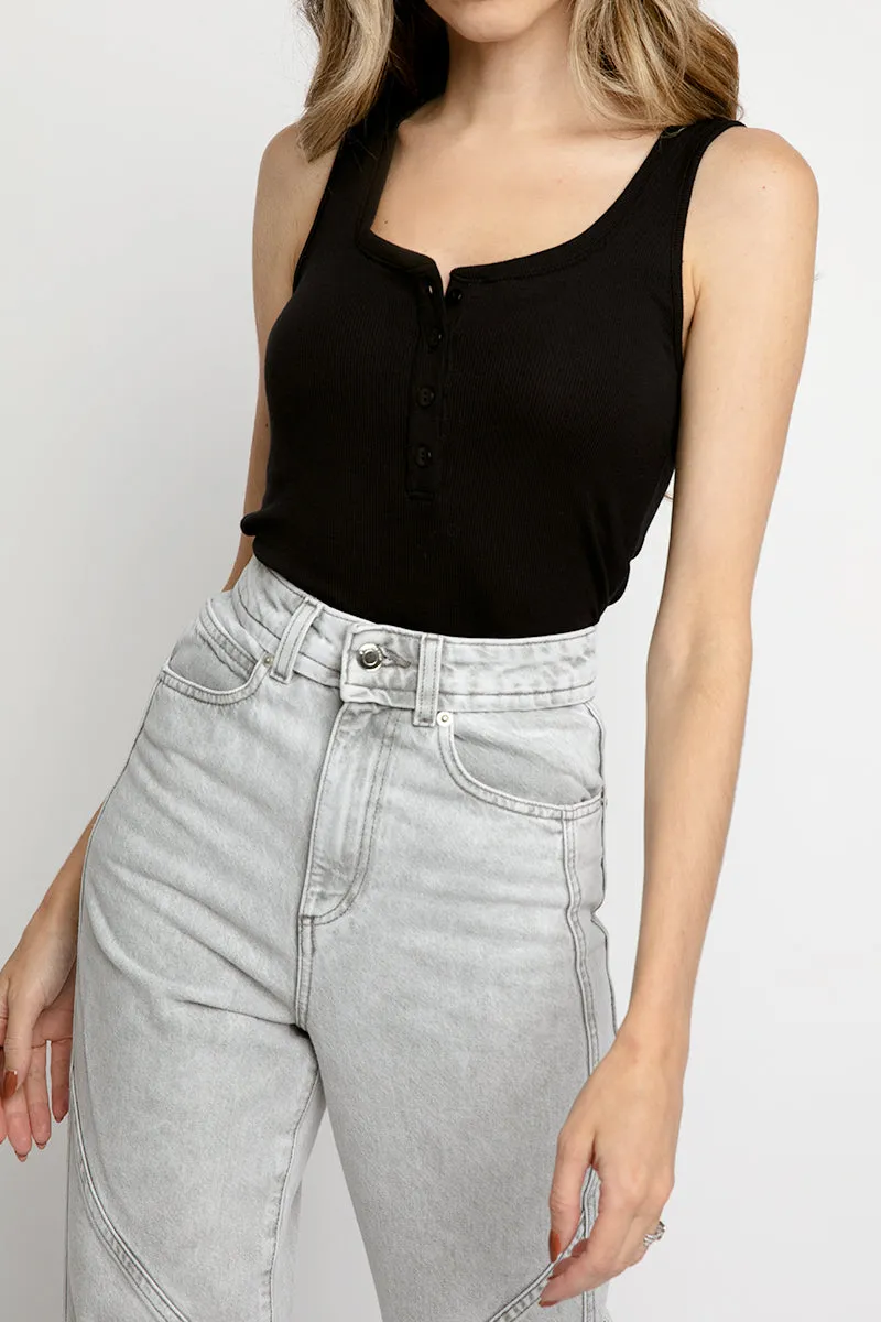 Kate Henley Tank Top in Black