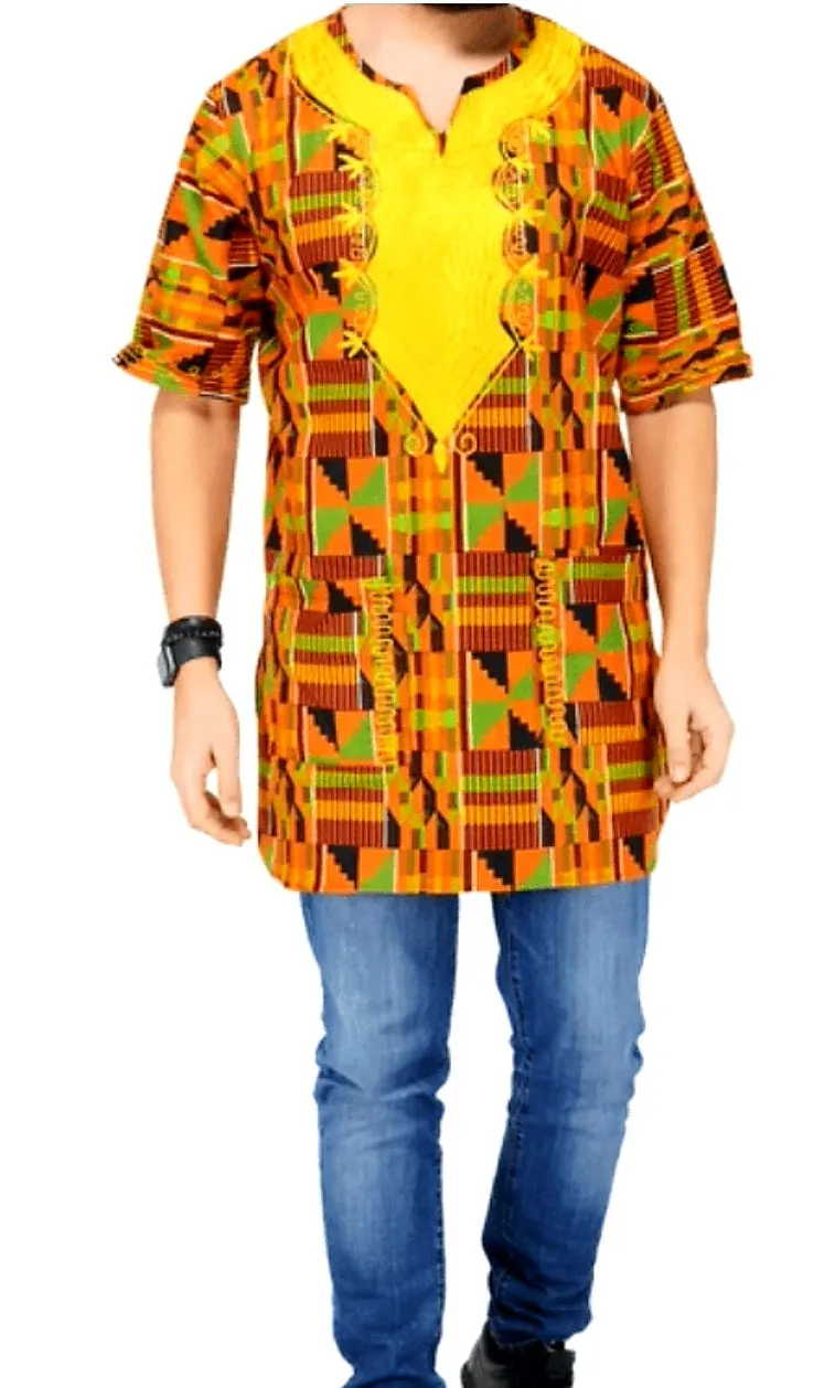 Kente Tunic Shirt / Men/ Unisex/ Plus- KG305