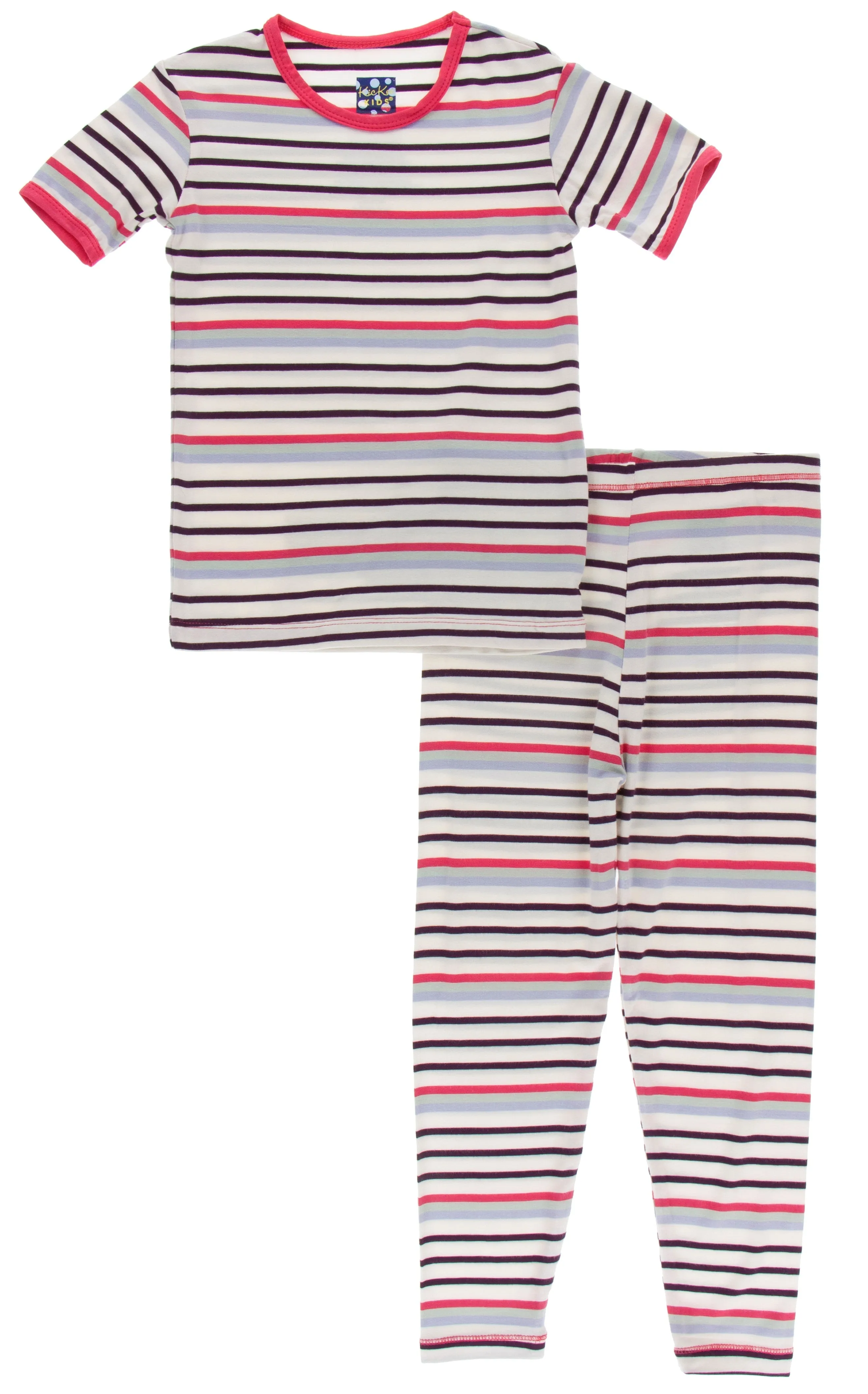 KicKee Pants Chemistry Stripe S/S Pajama Set with Pants