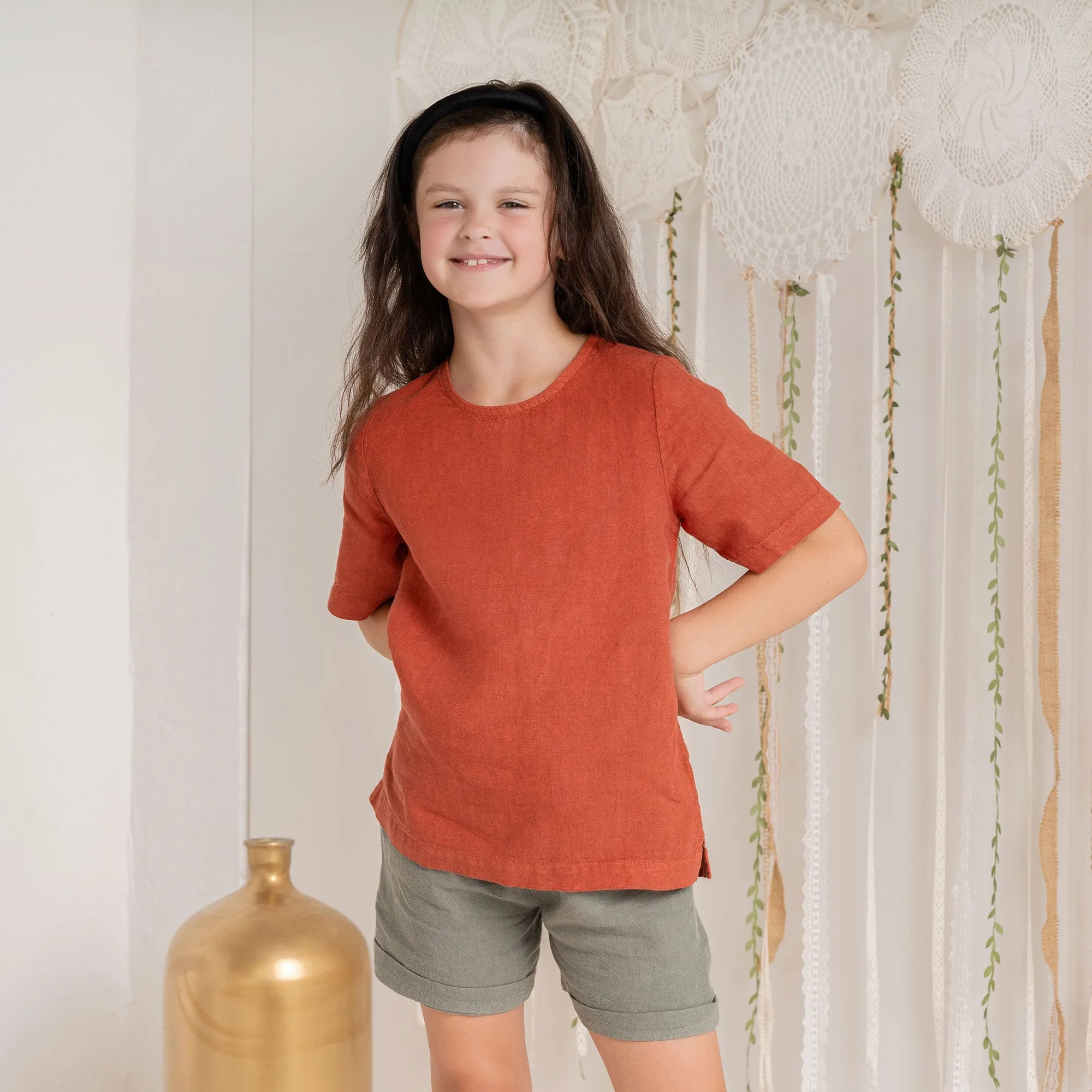 Kids' Linen T-Shirt Top Emma