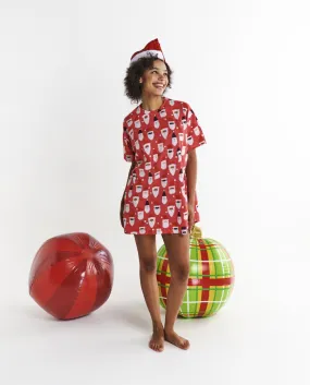 Kip & Co HoHoHo Red Organic Cotton Oversize T-shirt Nightie