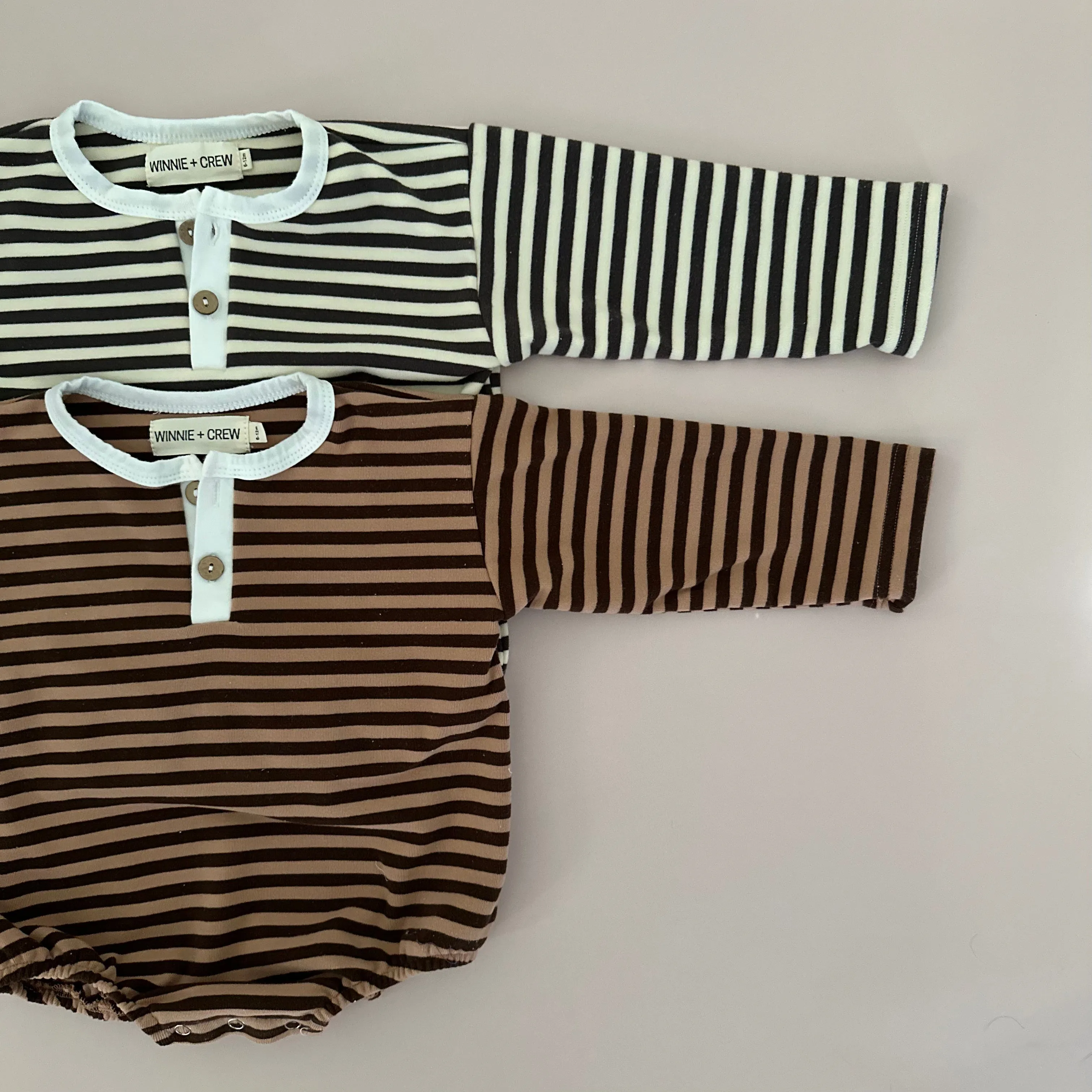 Kirby Striped Romper in Brown