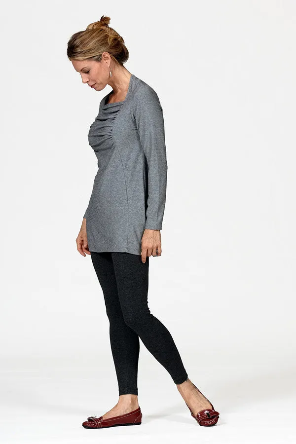 knit gathered front tunic