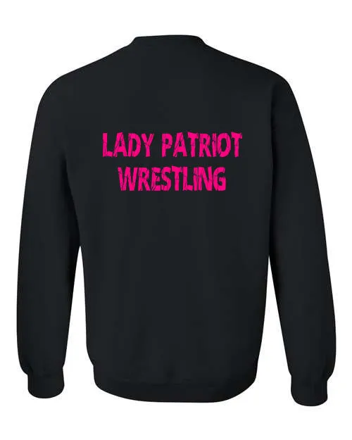 Lady Patriot Wrestling - Wrestle Like a Girl  - Black -  T-Shirt, Long Sleeve T-shirt, Crew Neck or Hooded Sweatshirt (Copy)