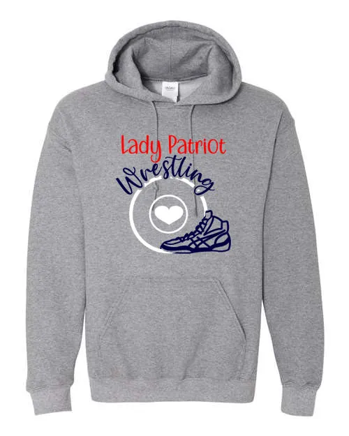 Lady Patriot Wrestling - Wrestling Shoe  - Dark Heather Grey -  T-Shirt, Long Sleeve T-shirt, Crew Neck or Hooded Sweatshirt (Copy) (Copy)