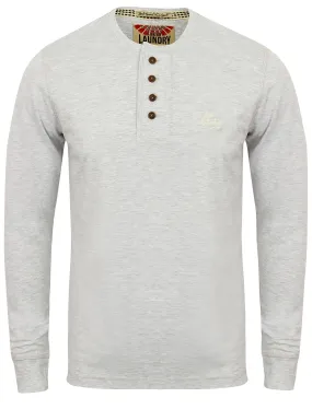 Lawton Cove Long Sleeve Henley Top in Ice Grey Marl - Tokyo Laundry