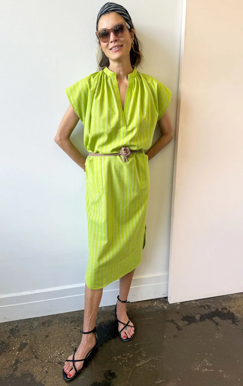 Lime Stripe Slim Dress