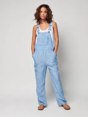 linen mechanic overall in Railroad Stripe