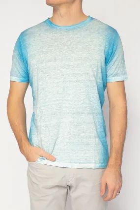 Linen T-Shirt in Aqua