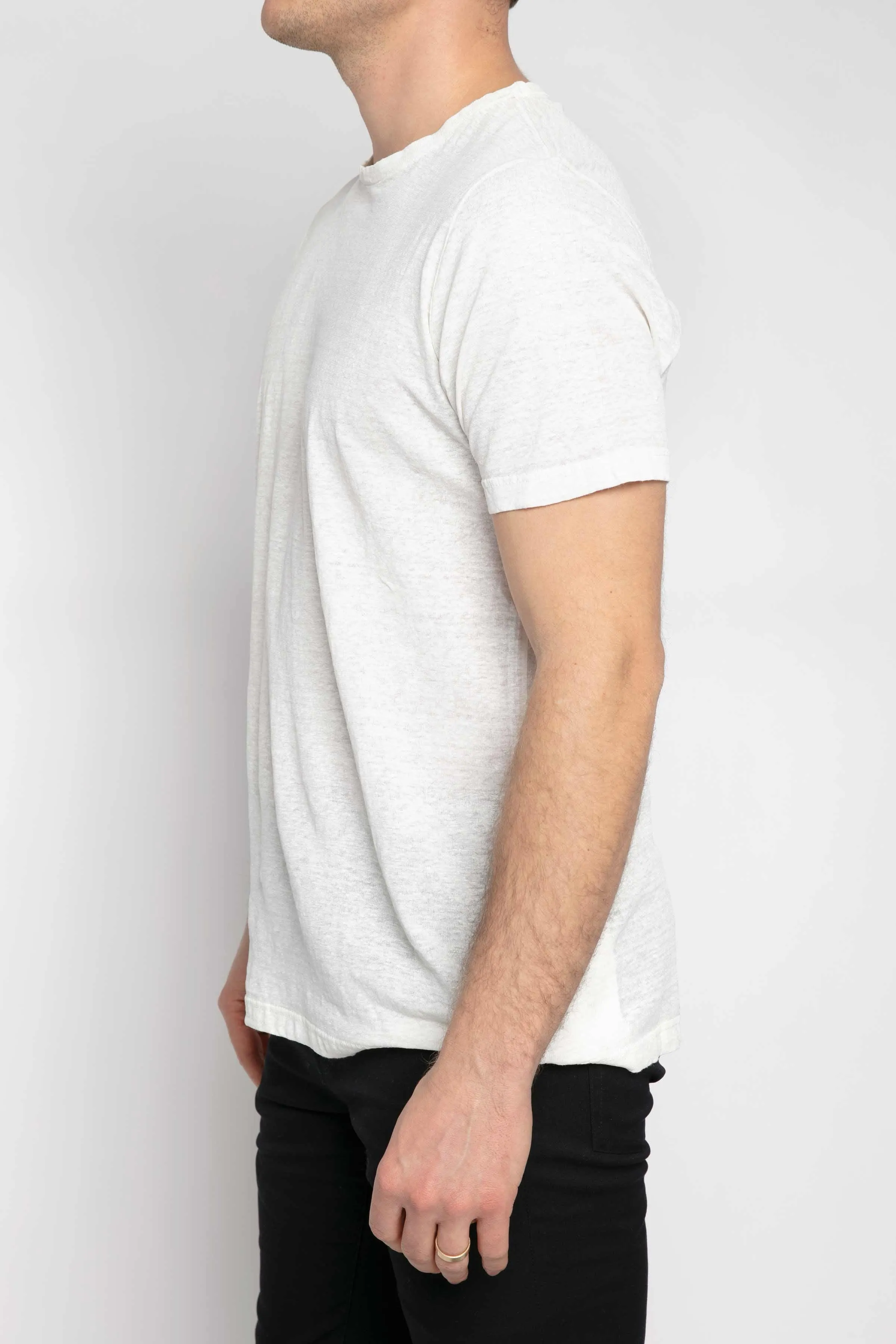 Linen T-Shirt in Bianco