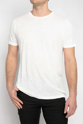 Linen T-Shirt in Bianco