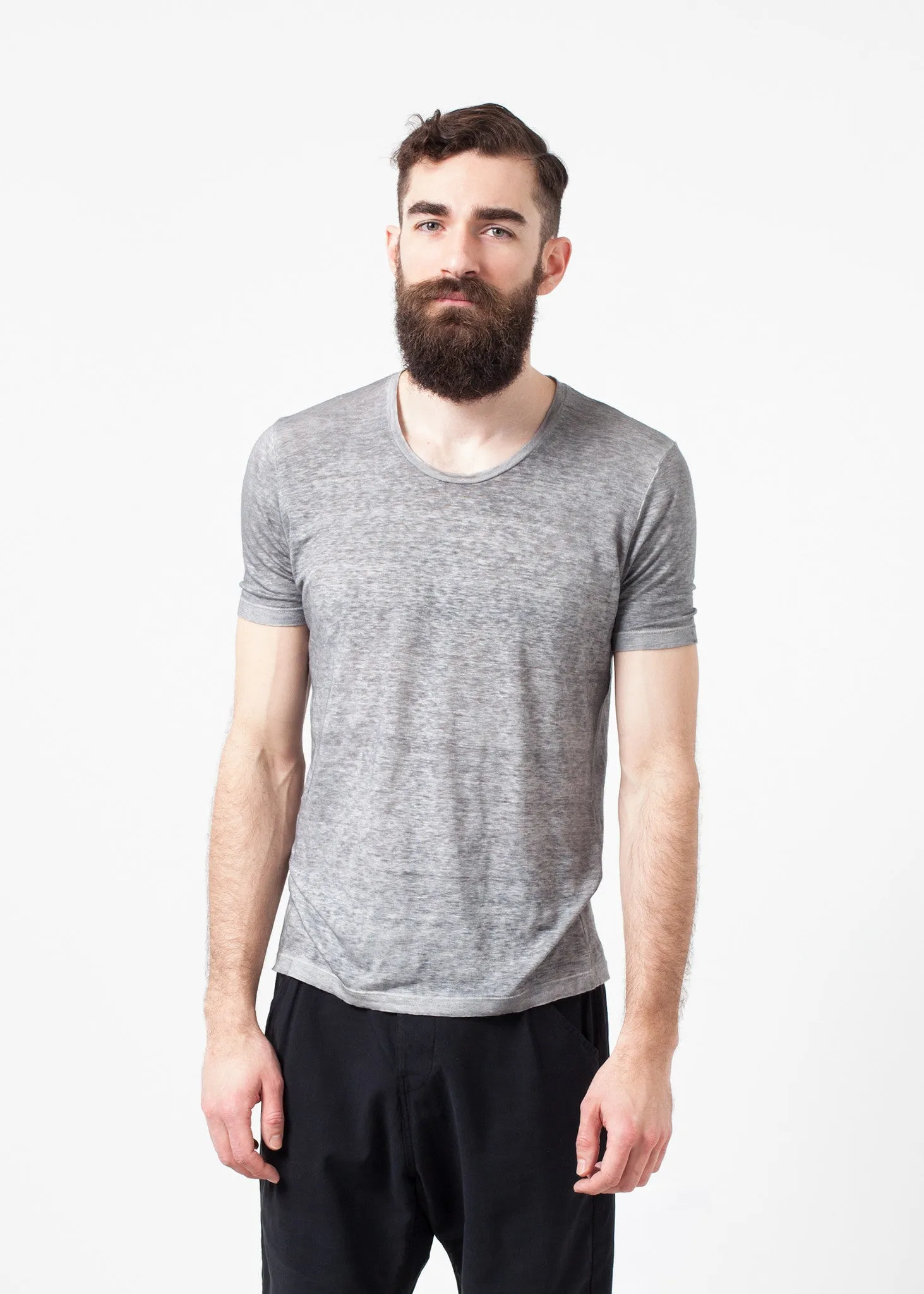 Linen T-shirt in Dolphin