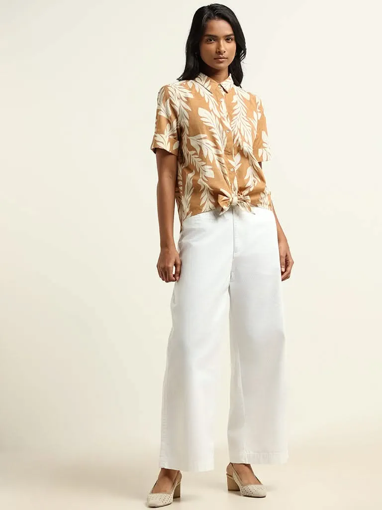 LOV Beige Printed Cotton Shirt