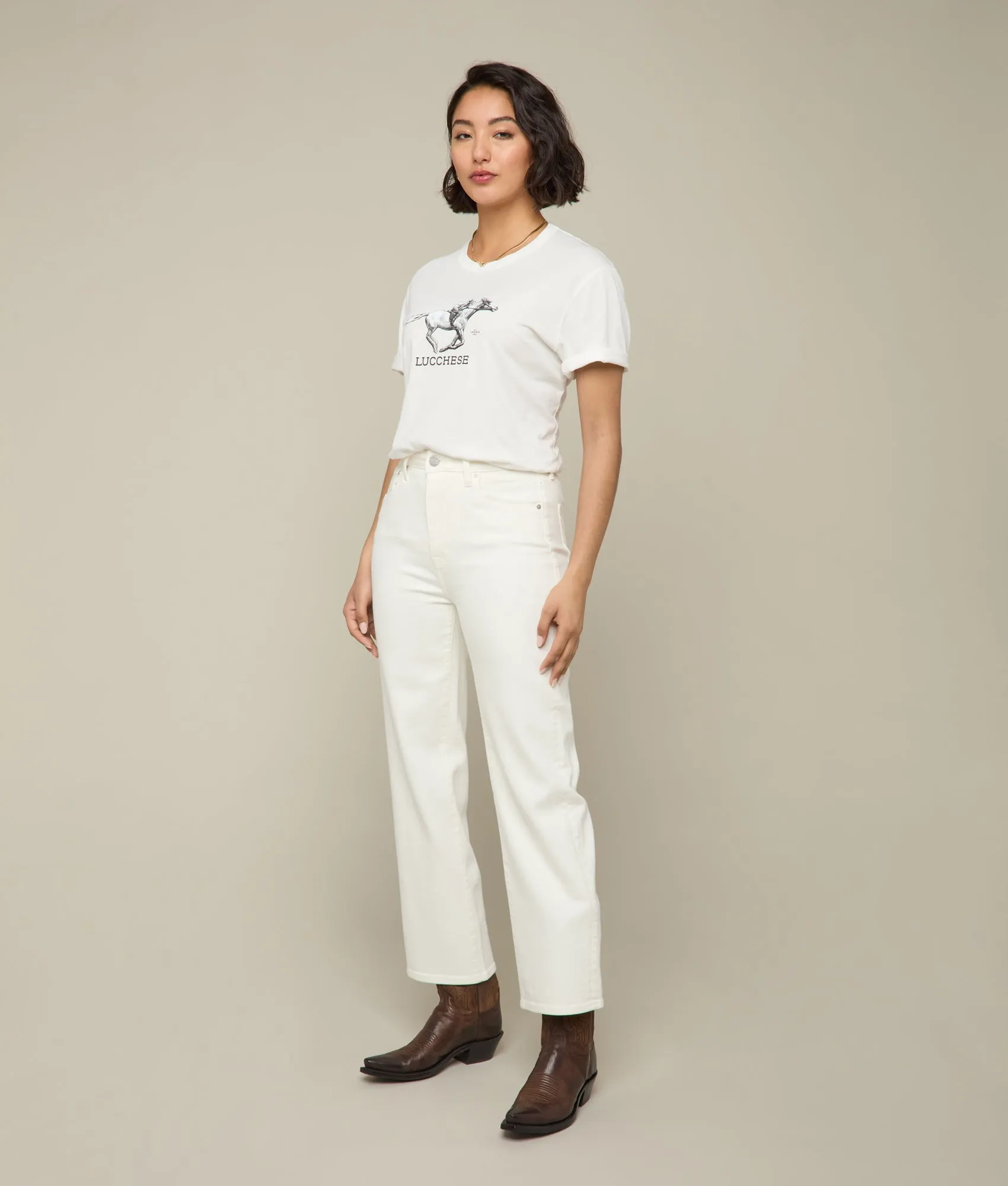 Lucchese Racehorse Tee :: White