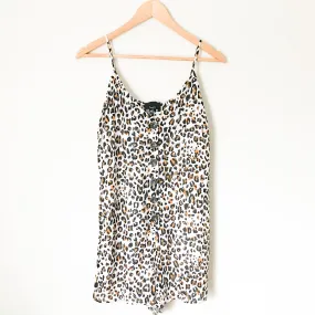 Lumiere Animal Print Button Up Romper- Size S