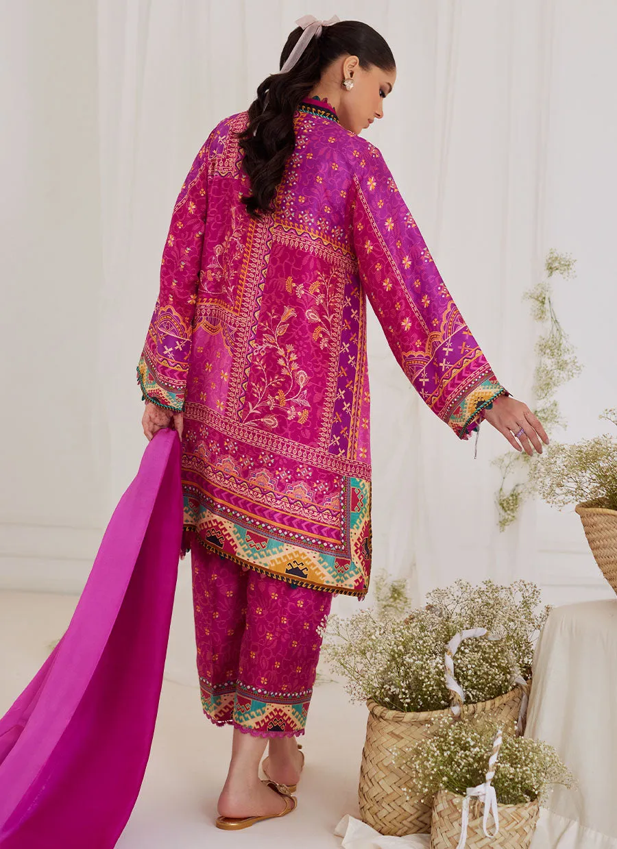 Luz Magenta Shirt And Dupatta