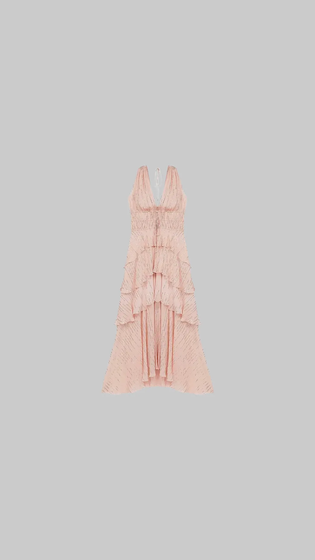 Maje Rufflinette Silk Maxi Dress - Rose