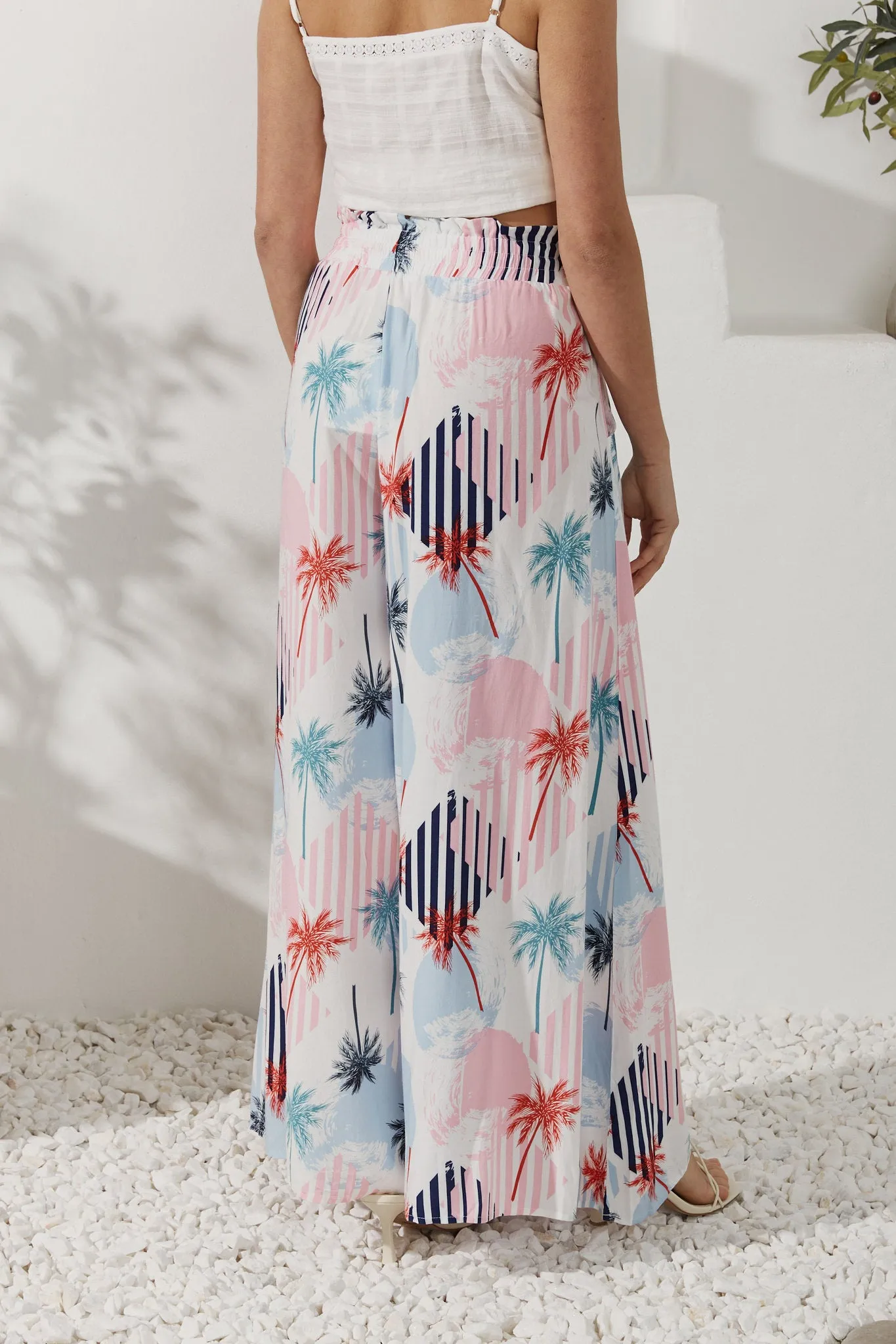 Maluhia Blue Tropical Wide Leg Pants