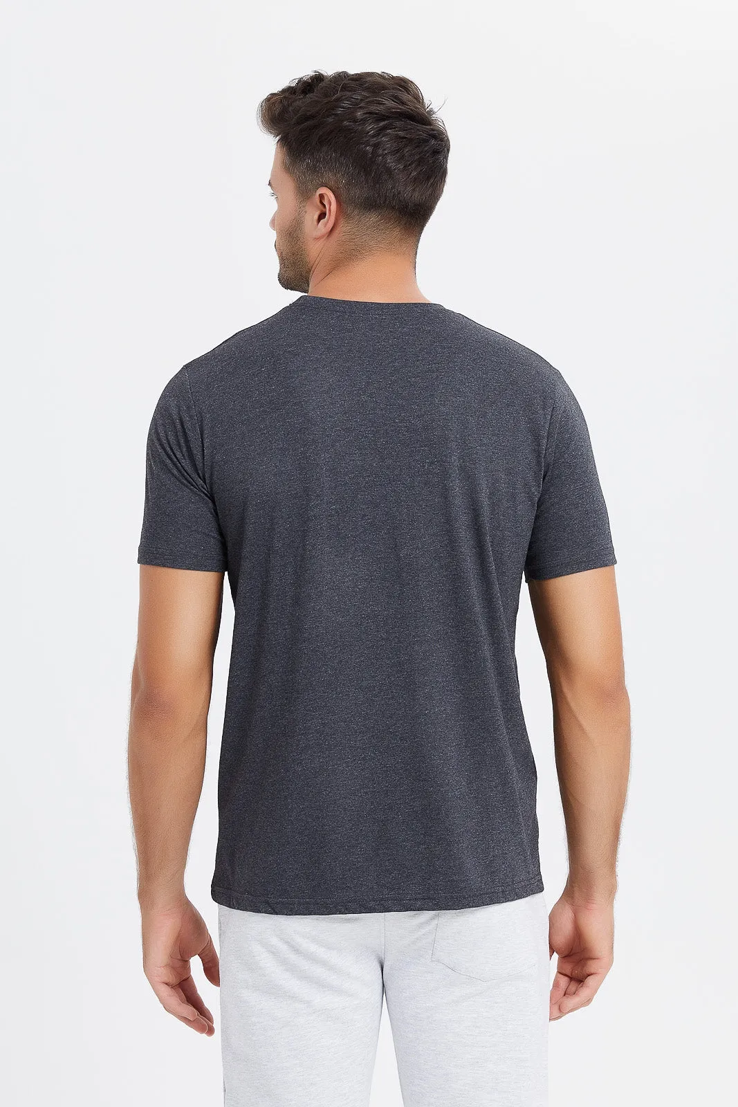 Men Charcoal Basic T-Shirt