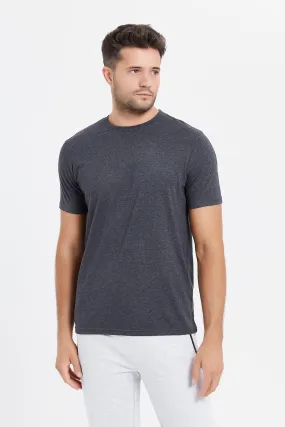 Men Charcoal Basic T-Shirt