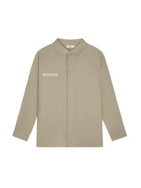 Mens DNA Linen Collared Long Sleeve Shirt—cliff beige