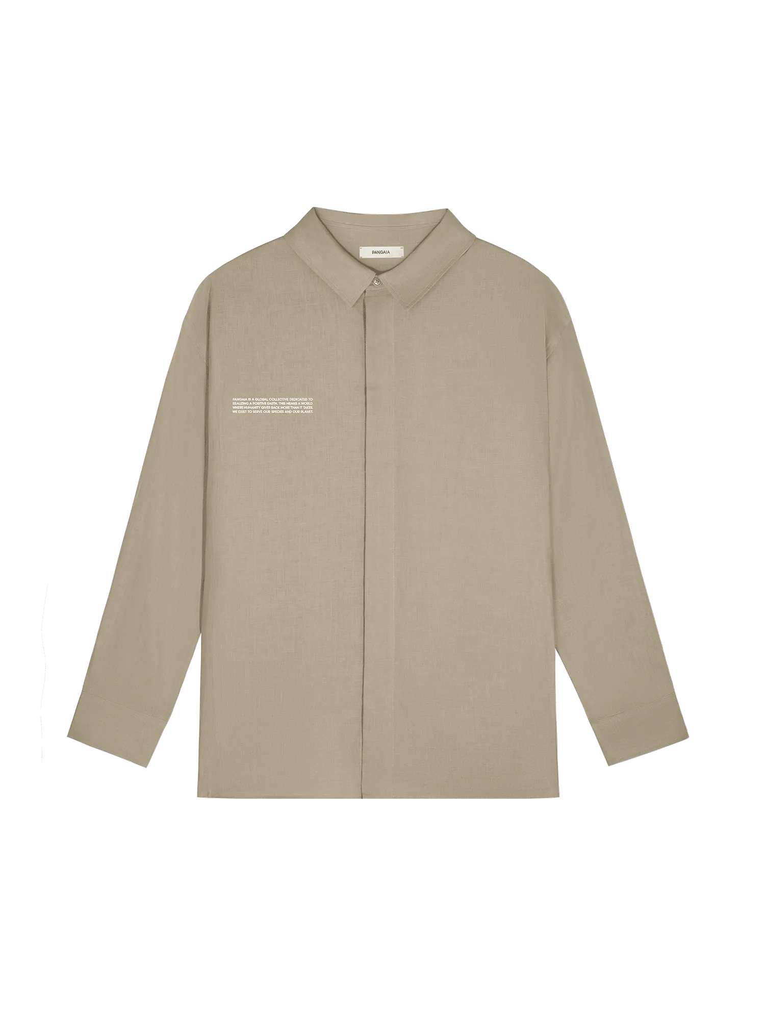 Mens DNA Linen Collared Long Sleeve Shirt—cliff beige