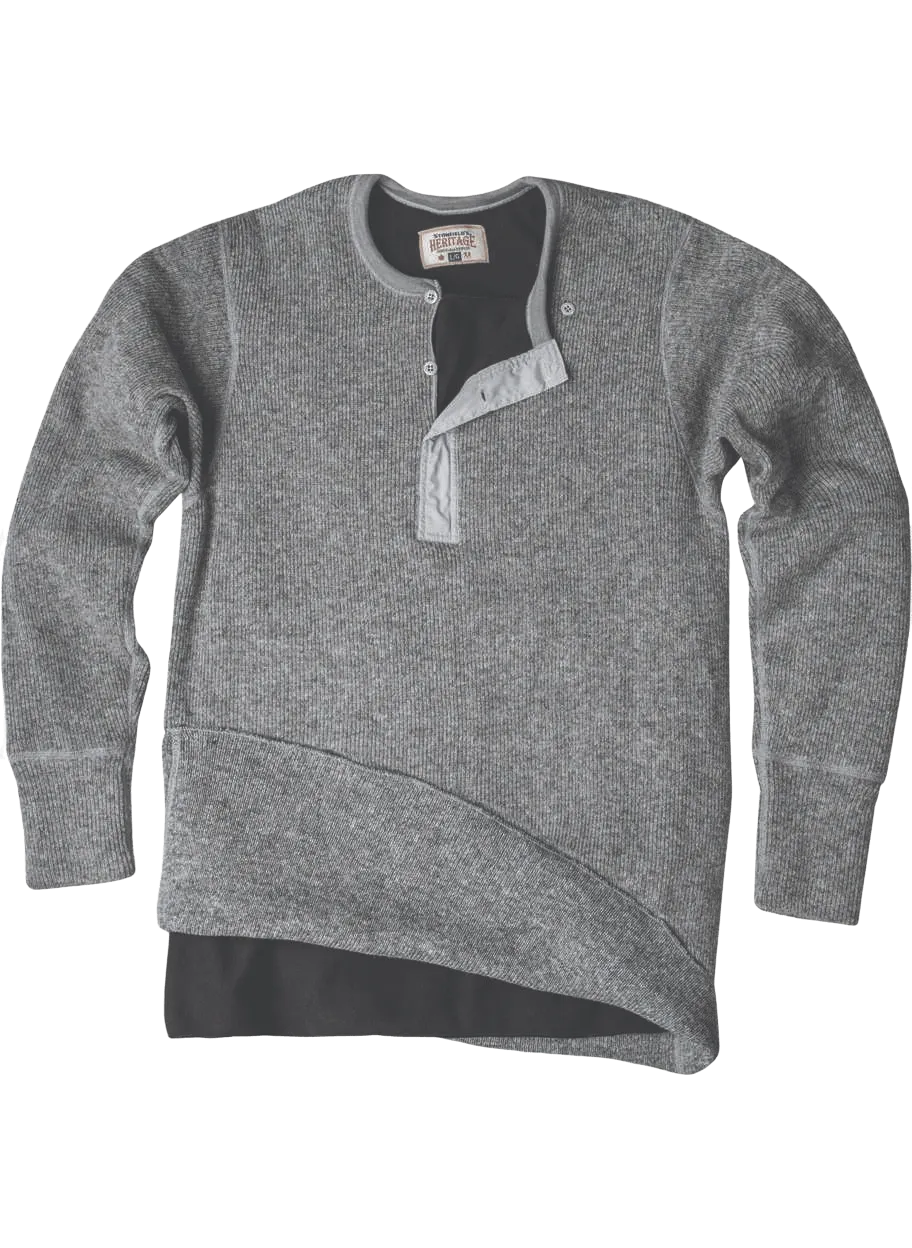 Men's Heritage Fleece Lined Heavy Weight Wool Henley