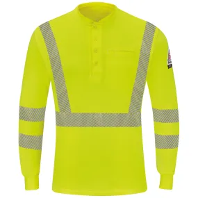 Men's Hi-Visibility Lightweight Long Sleeve Henley SML4 - Yellow/Green