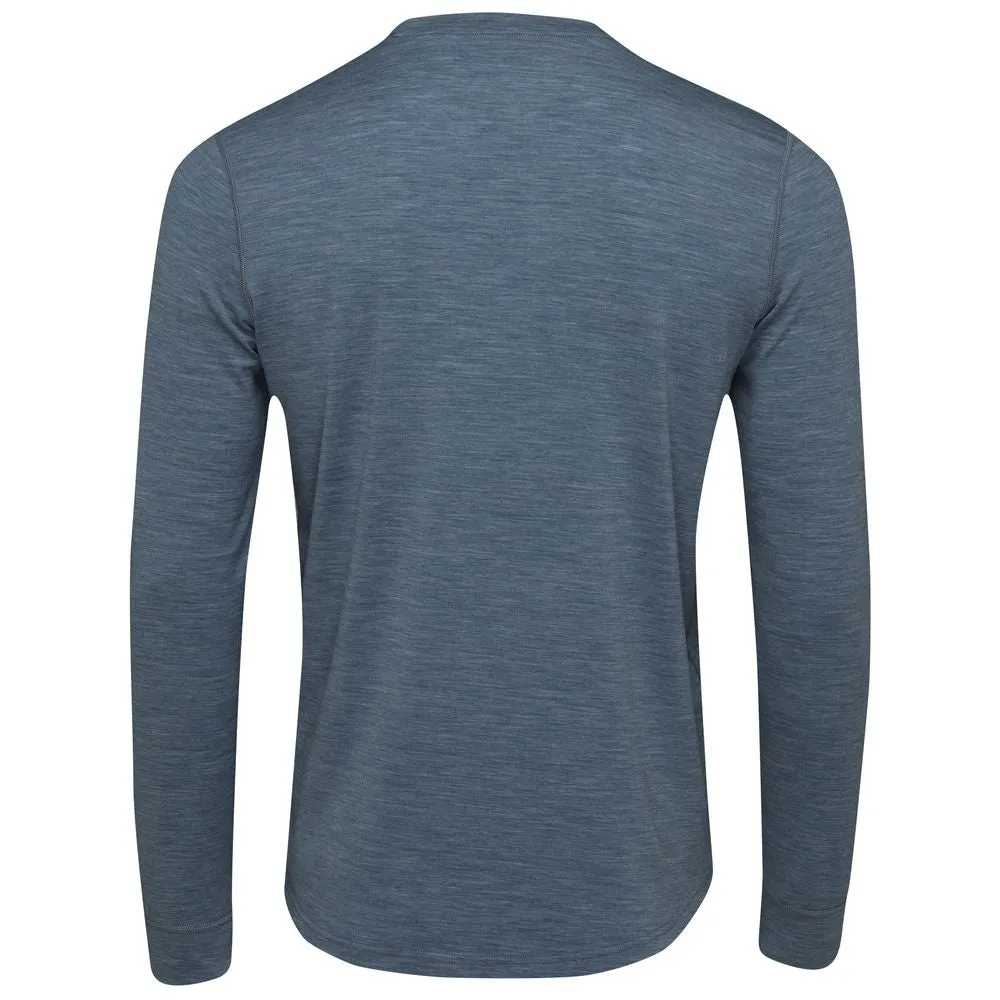 Mens Merino Blend 160 PJ Henley (Ocean Melange)