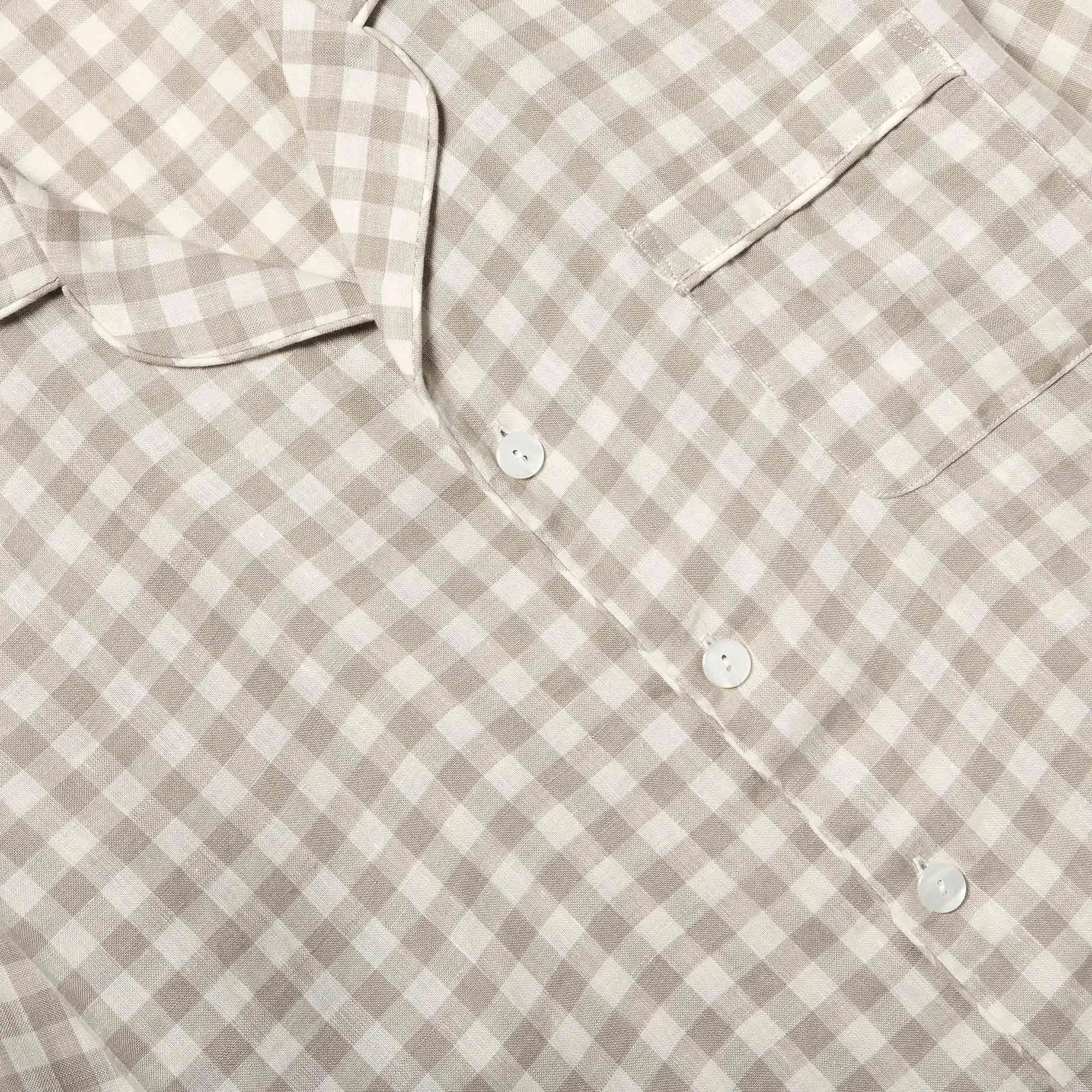 Men's Mushroom Gingham Pyjama Shirt