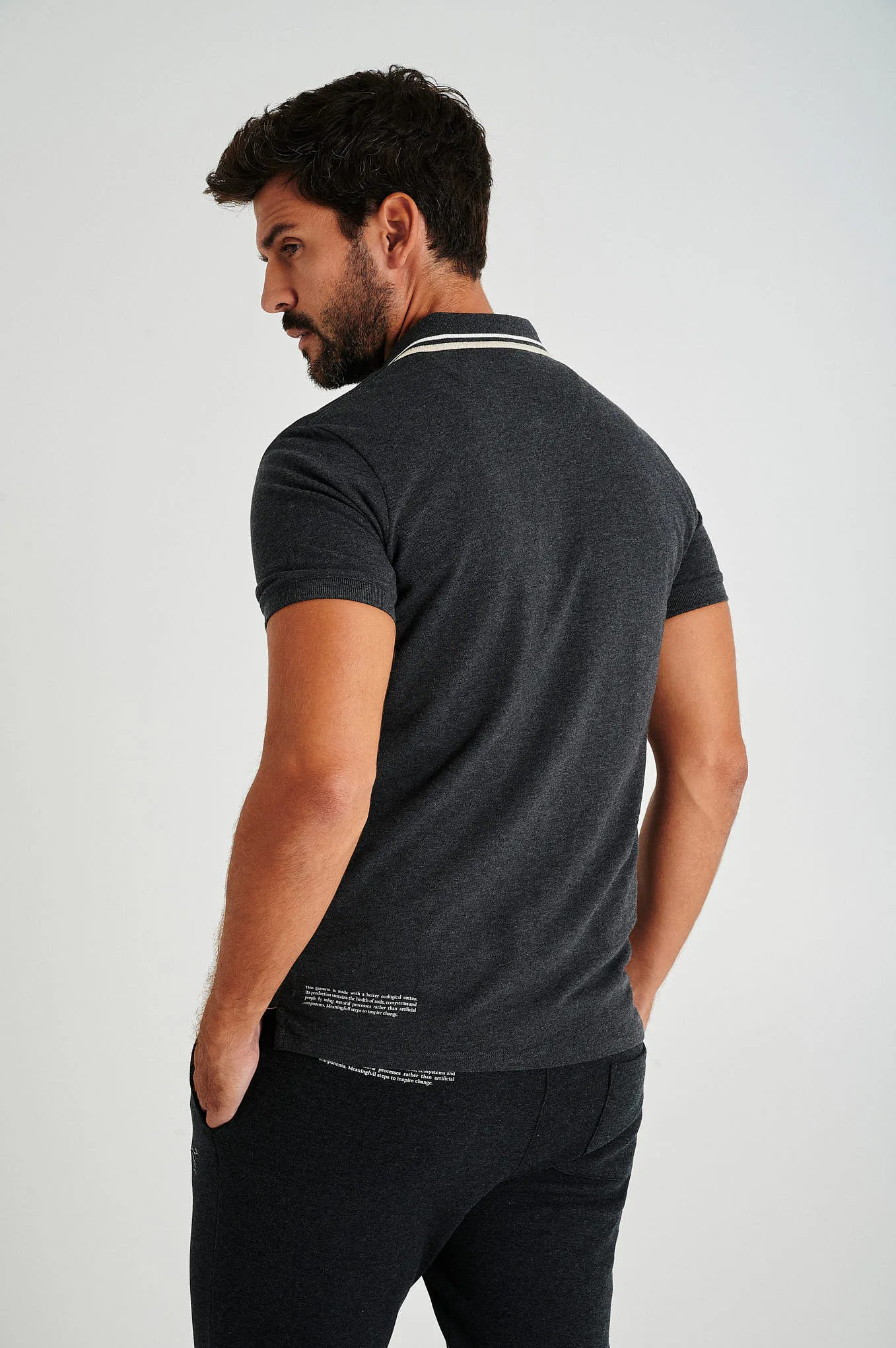 Men's short sleeve polo from organic cotton capsule collection