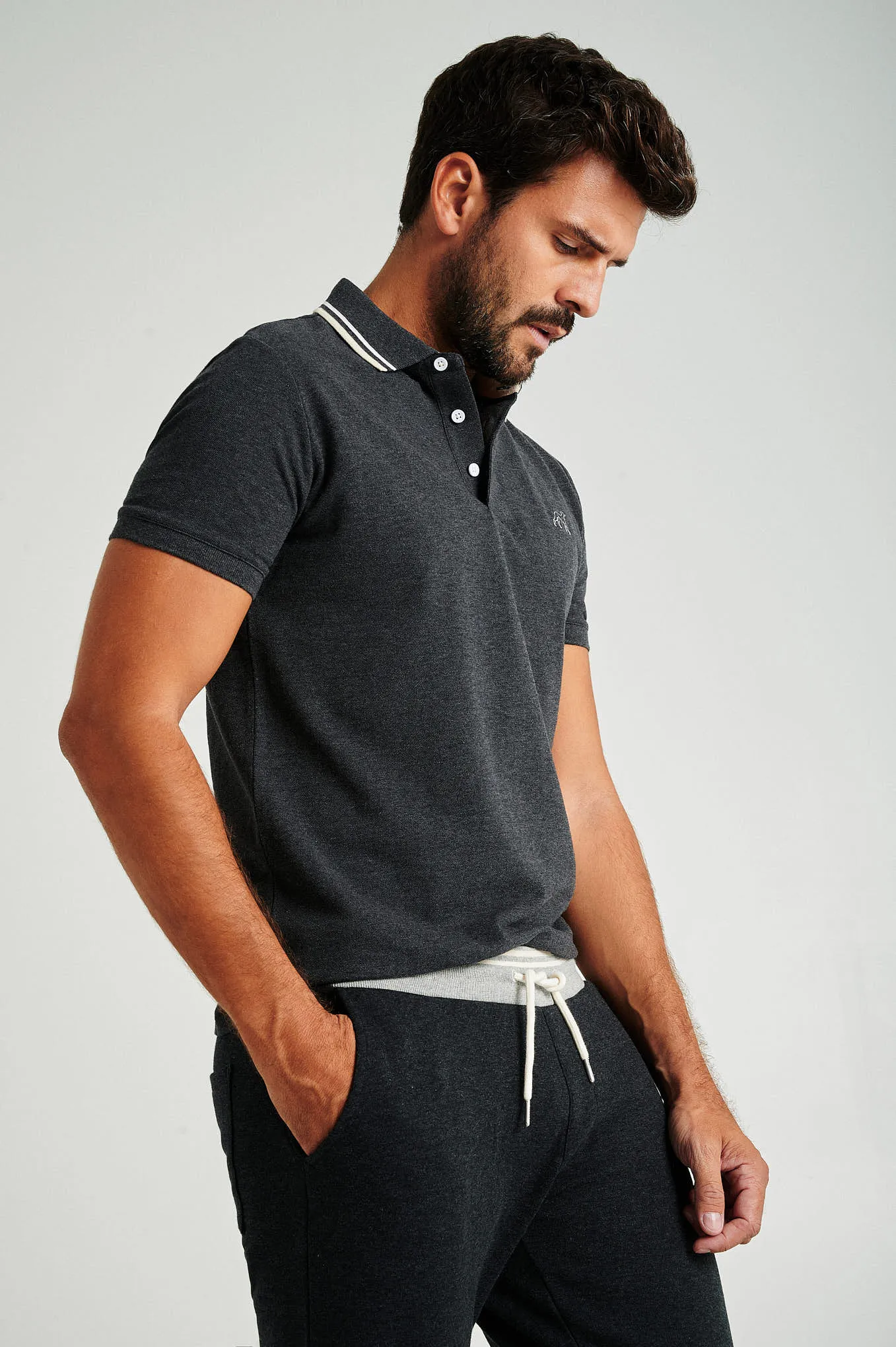 Men's short sleeve polo from organic cotton capsule collection