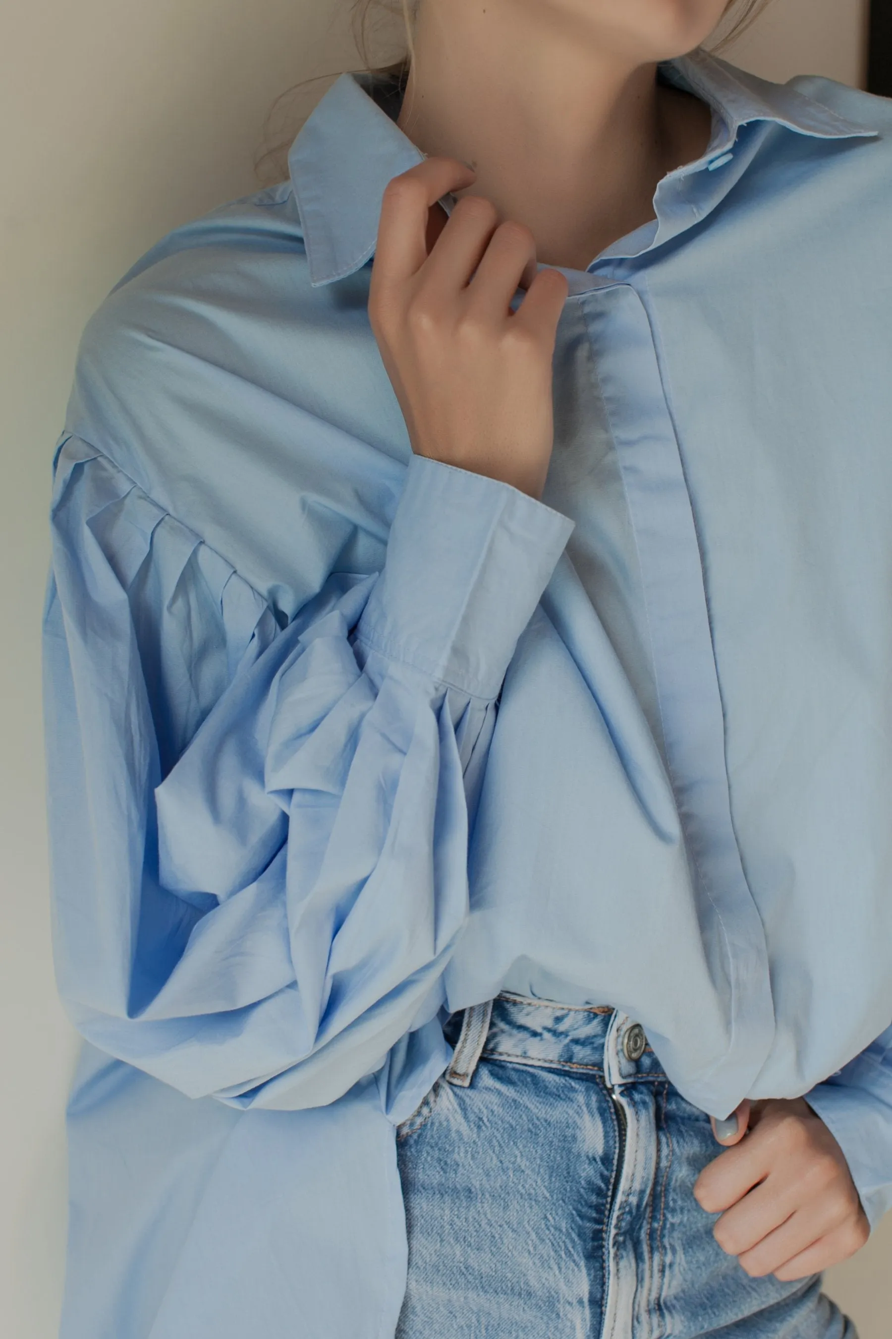 Merci Balloon Sleeve Oversized Shirt by ELF