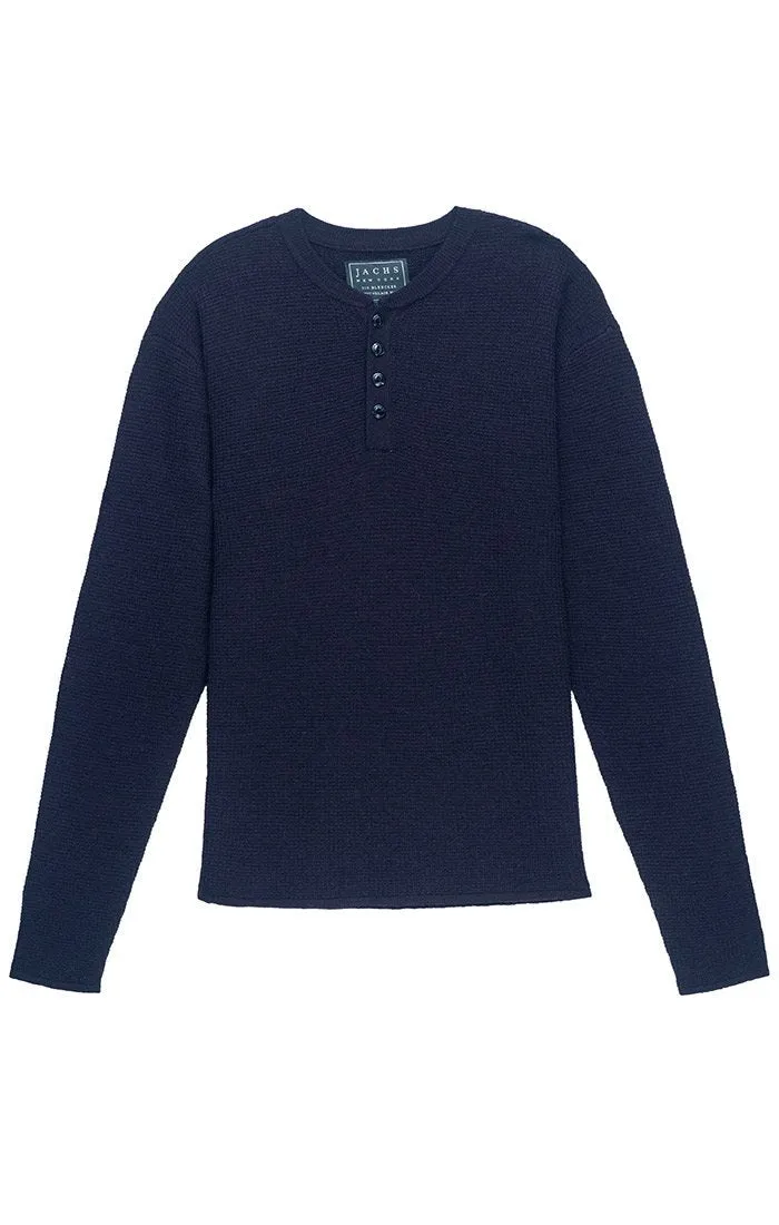 Merino Waffle Sweater Henley