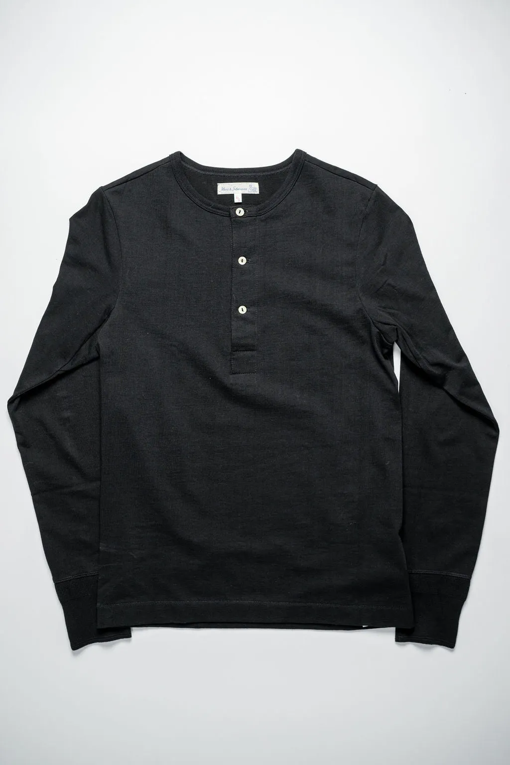 Merz b. Schwanen 206 Henley Long Sleeve - Deep Black