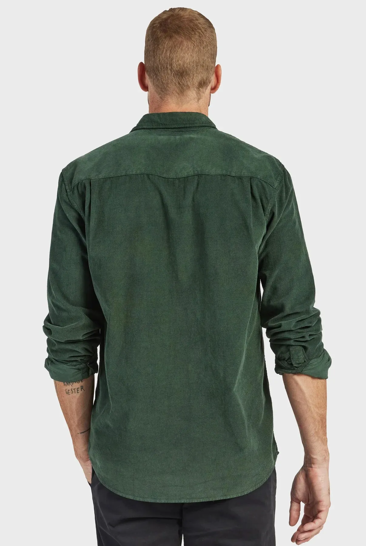 Micro Cord Shirt in Sherwood Green