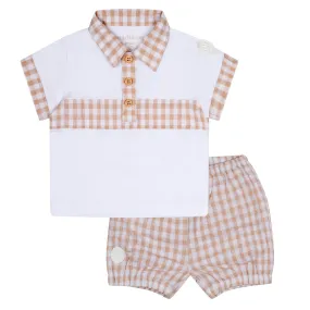 Mitch & Son - 2 piece shorts set, sand check, Samuel