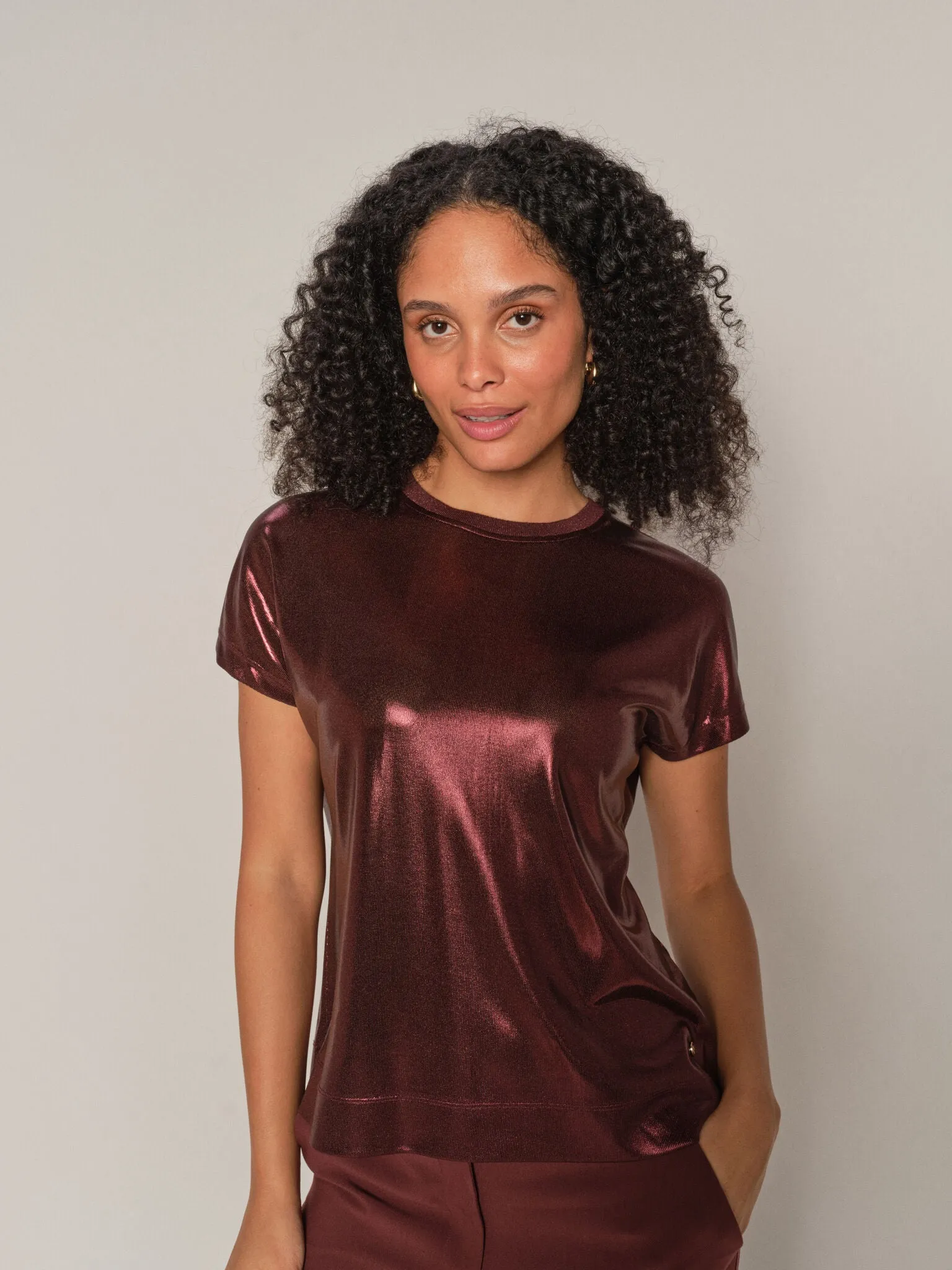 MMNivola O-Neck Metallic Tee