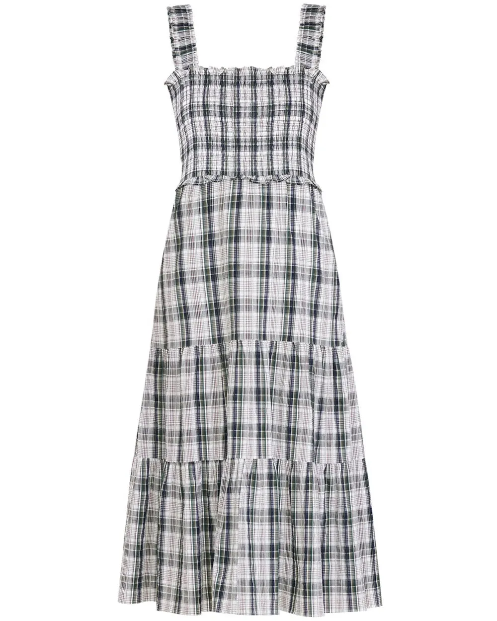 Multi Plaid Ziada Midi Dress