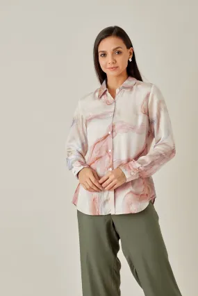 Multicolor Satin Shirt for Ladies- Qua