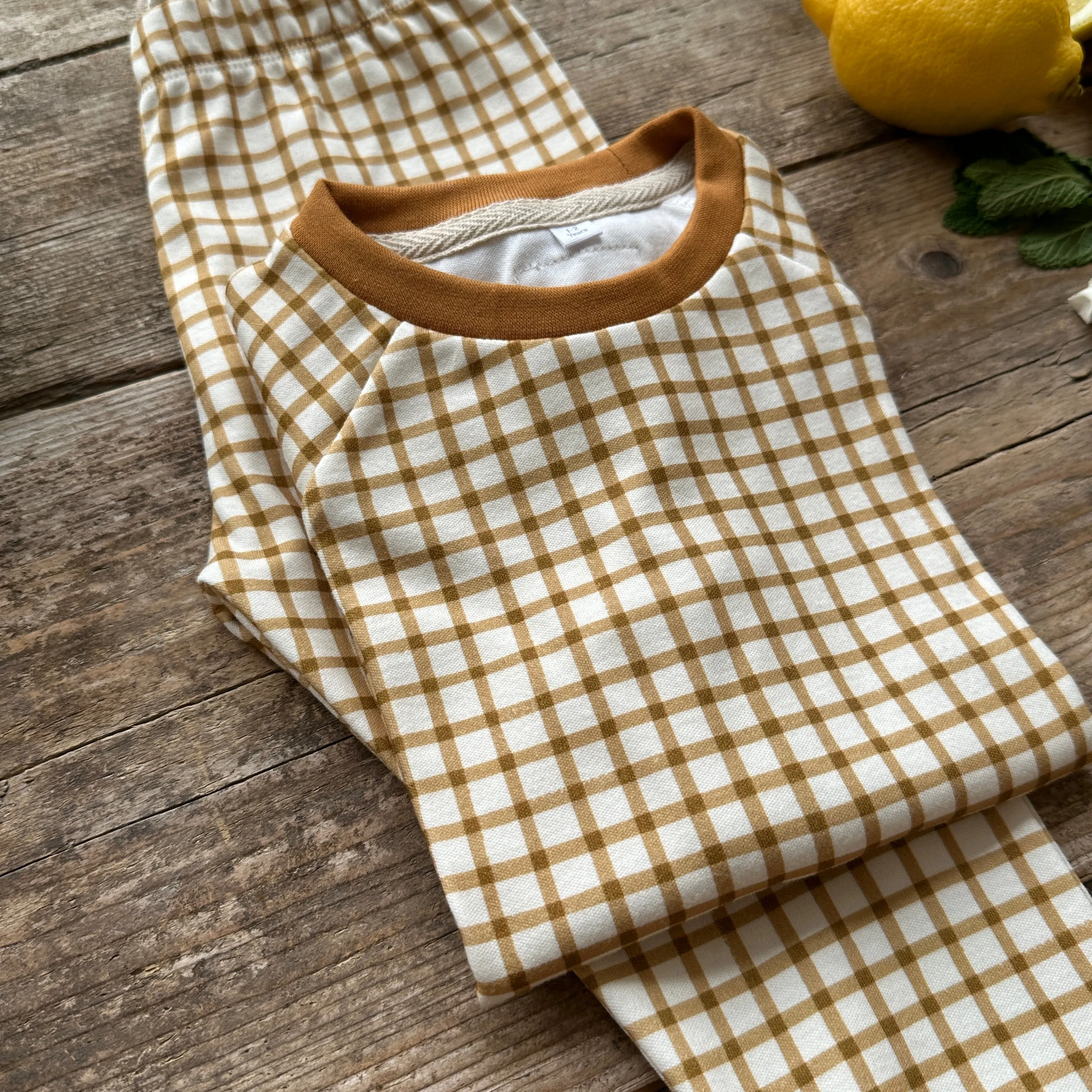 Mustard Gingham BeeJamas | Short