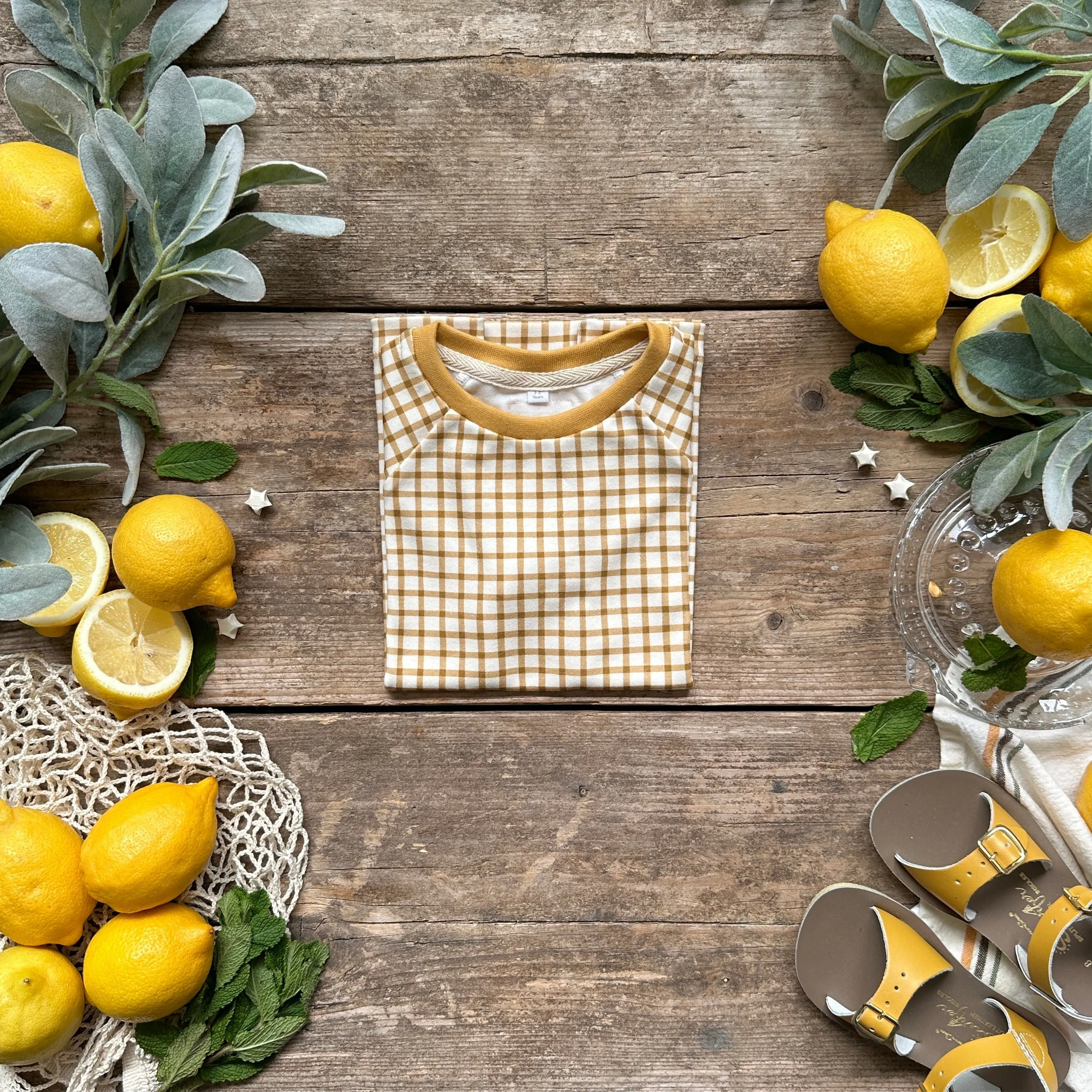 Mustard Gingham BeeJamas | Short