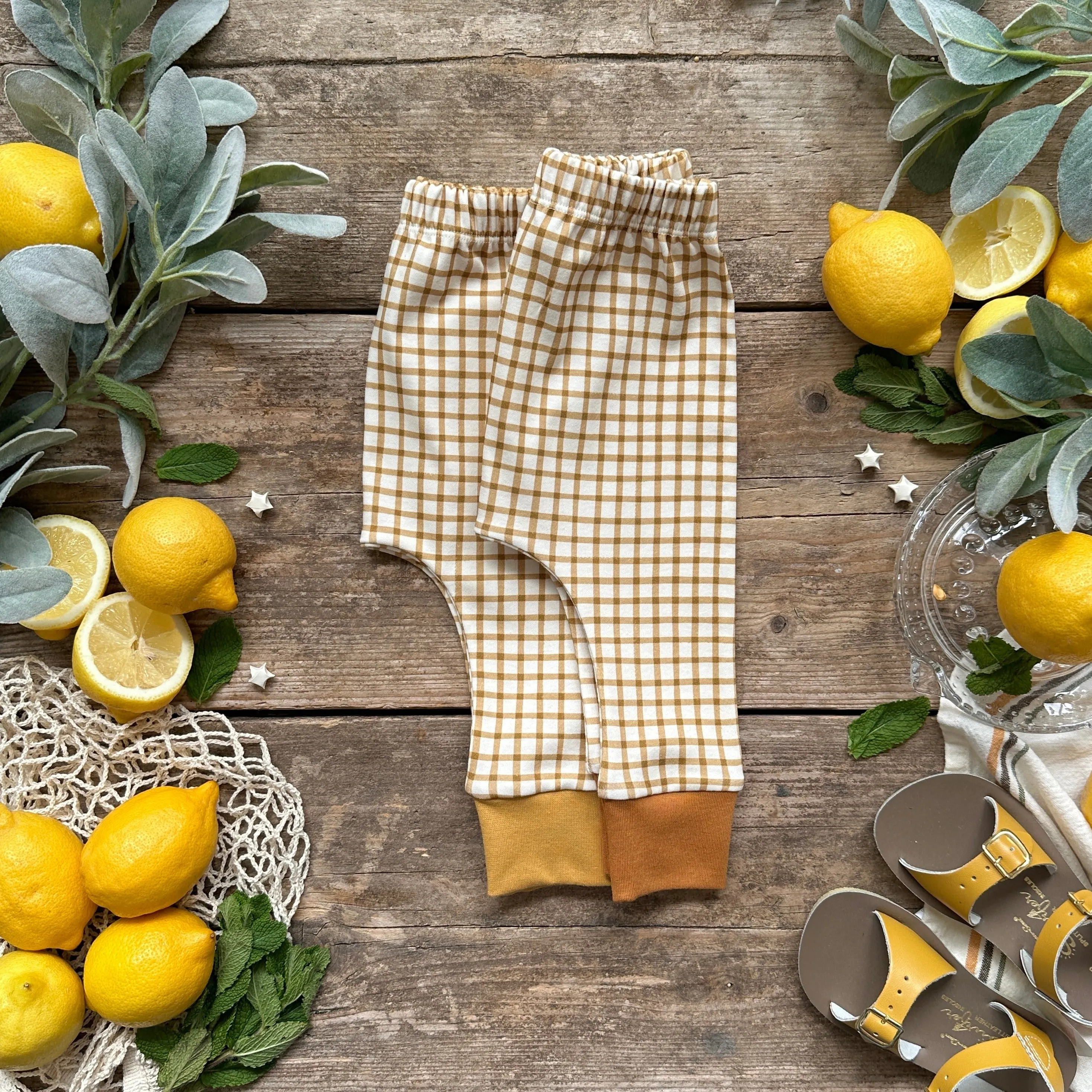 Mustard Gingham BeeJamas | Short